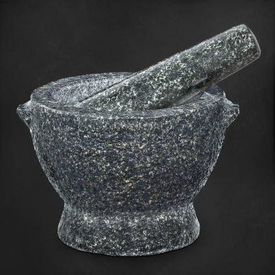 Granit-Mörser & Stößel David, 2,6 kg, schwarz-grau