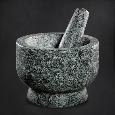 Granit-Mörser & Stößel Cilio Goliath, 5,5 kg, schwarz-grau